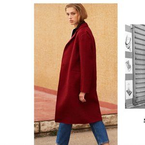 Sandro Wool coat with checked print